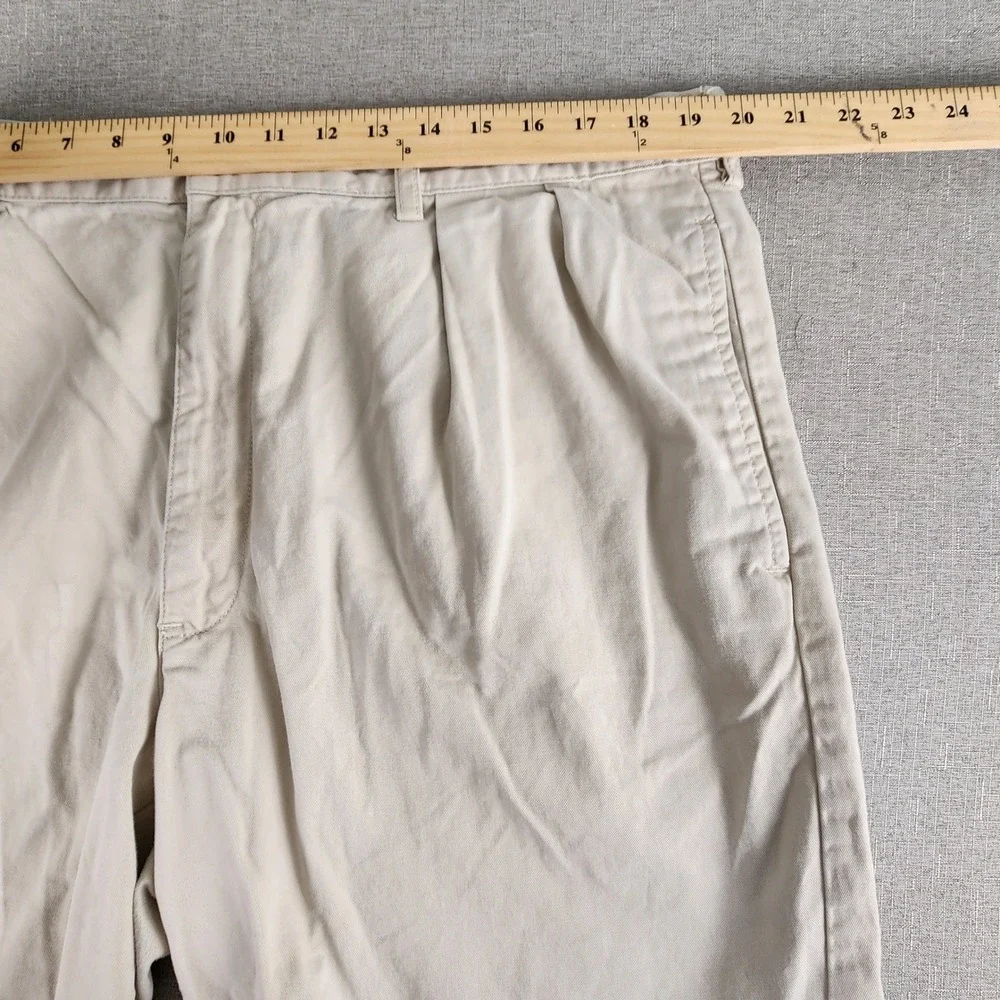 Polo Ralph Lauren Tyler Short Mens 40 Khaki Tan Pleated Chino Cotton Shorts